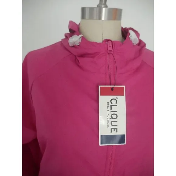 Clique Raspberry Hooded Packable Reliance Jacket XL - Picture 4 of 9